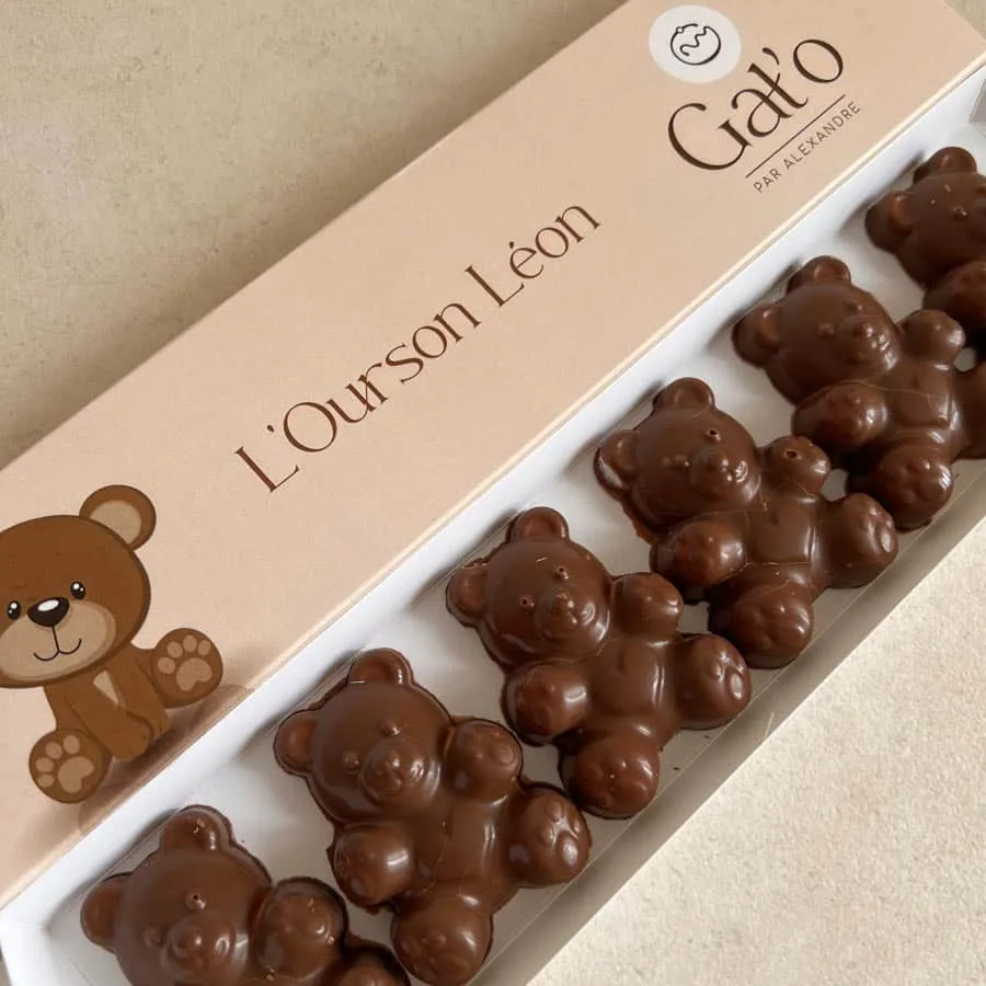 Ourson Léon chocolat au lait et guimauve X6